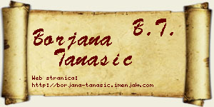 Borjana Tanasić vizit kartica
